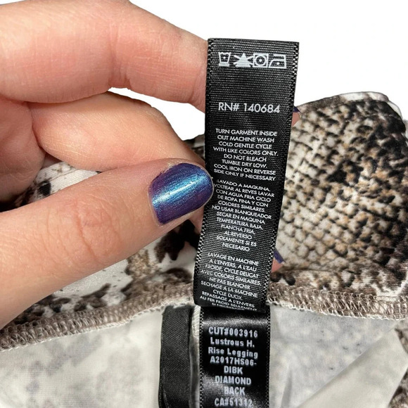 KORAL Lustrous High-rise Leggings Diamond‎ Back Brown Snakeskin Size Small - Picture 10 of 10